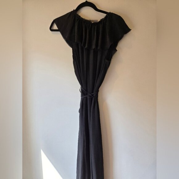 Raquel Allegra Raw Silk Black Dress With Sash Size 0 (SMALL) - Picture 9 of 9